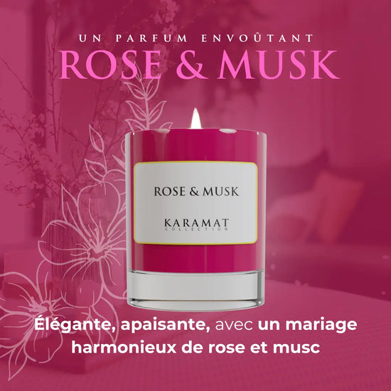 bougie parfumée Rose & Musk – Harmonie Florale